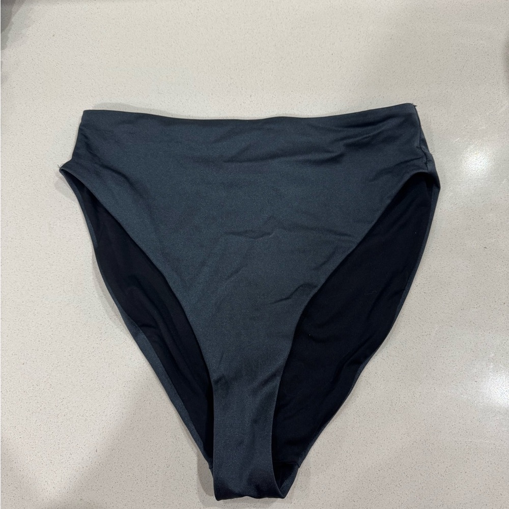 Metallic High-Waisted Bikini Bottom